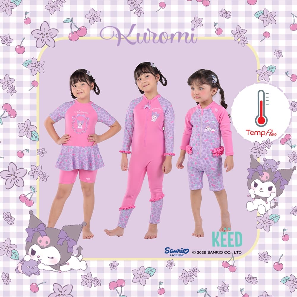 ✨NEW✨ X Kuromi Collection 2026 ชุดว่ายน้ำเด็กผู้หญิง ควบคุมอุณหภูมิ บอดี้สูท (TempFlex)
