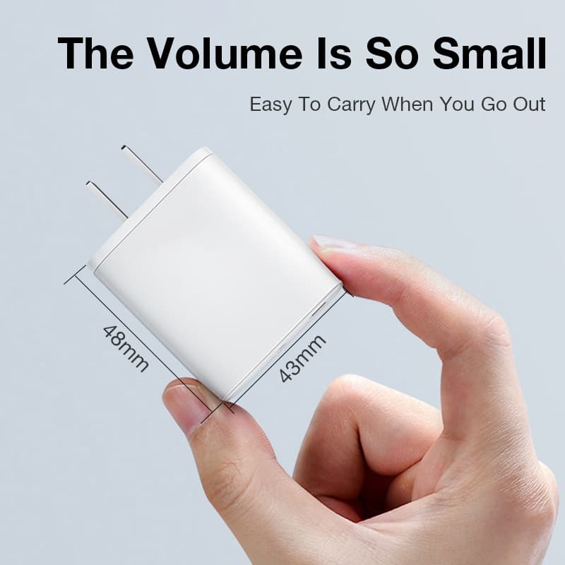 K8 หัวชาร์จ อินเทอร์เฟซ USB-A + Type-C หัวชาร์จ PD20W หัวชาร์จมินิสีขาว USB 18W + USB-C 20W รูปที่ 9