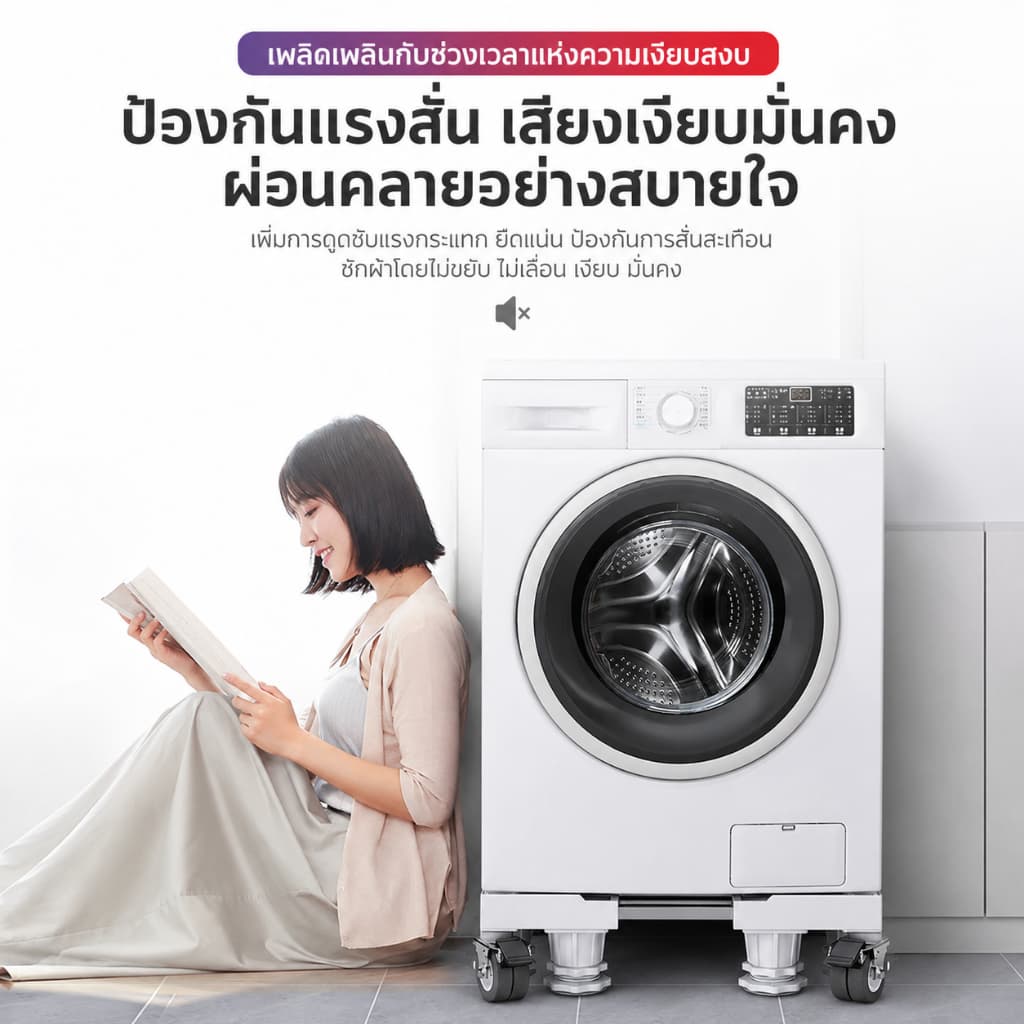 HOKEMP ฐานรองเครื่องซักผ้าพร้อมล้อเลื่อนแบบหมุนได้ 360 องศา และขาตั้งยกระดับตู้เย็น รูปที่ 5