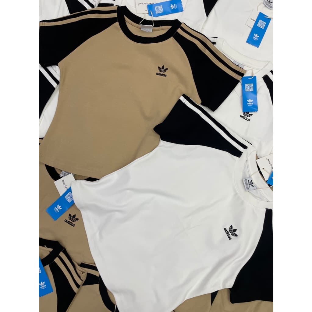 VL 5296 เสื้อยืดแขนสั้น คอกลม แต่งแถบ ผ้านิ่มใส่สบาย รูปที่ 7
