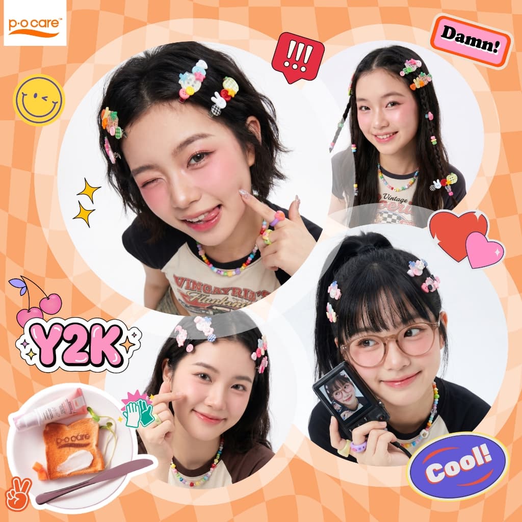 POCARE Bottons Hair Clips กิ๊บกระดุม กิ๊บติดผม กิ๊บติดผมกระดุม 1คู่ รูปที่ 2