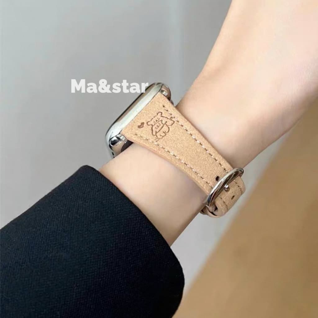 หนังขอบเล็ก สำหรับ watch11 10 9 8 se 7 6 ขนาด 40/41/42/44/45/46มม สายนาฬิกา smart watch หนัง สายแอปเปิ้ลวอช ปั้ม kitty รูปที่ 2