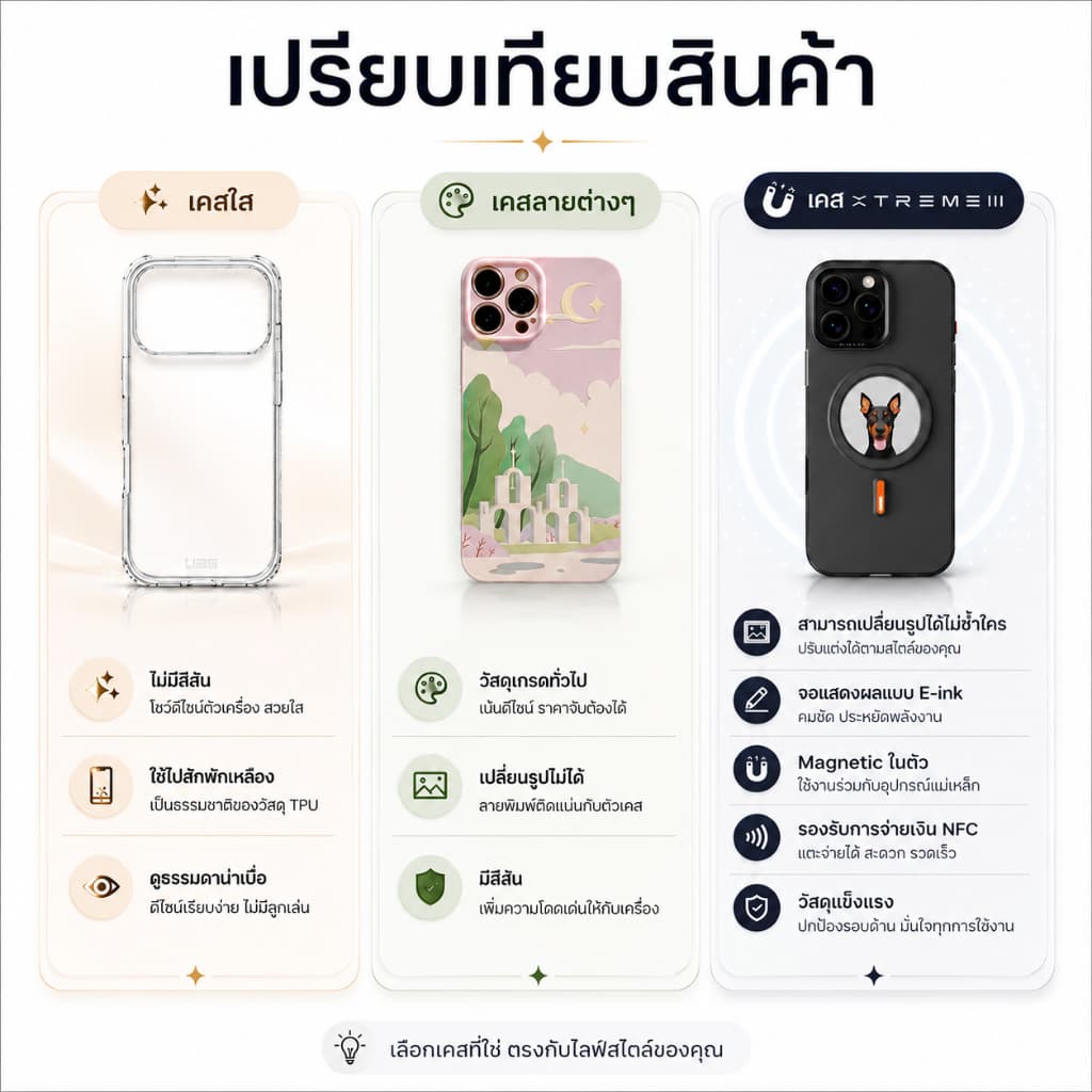 XTREM เคสเปลี่ยนรูป เคสมือถือ เคสไอโฟน เปลี่ยนรูปได้ สำหรับ iP 17 Series DIY หน้าจอ E-Ink รูปที่ 8