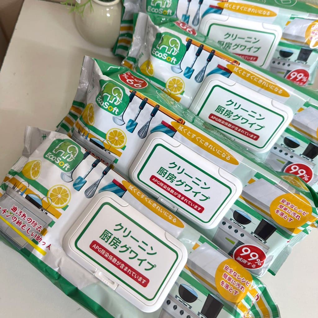 ทิชชู่เปียกทำความสะอาดครัว ห่อใหญ่มาก กลิ่นเลมอน ขจัดคราบในครัว 1ห่อ 80 แผ่นใหญ่ D98 รูปที่ 2