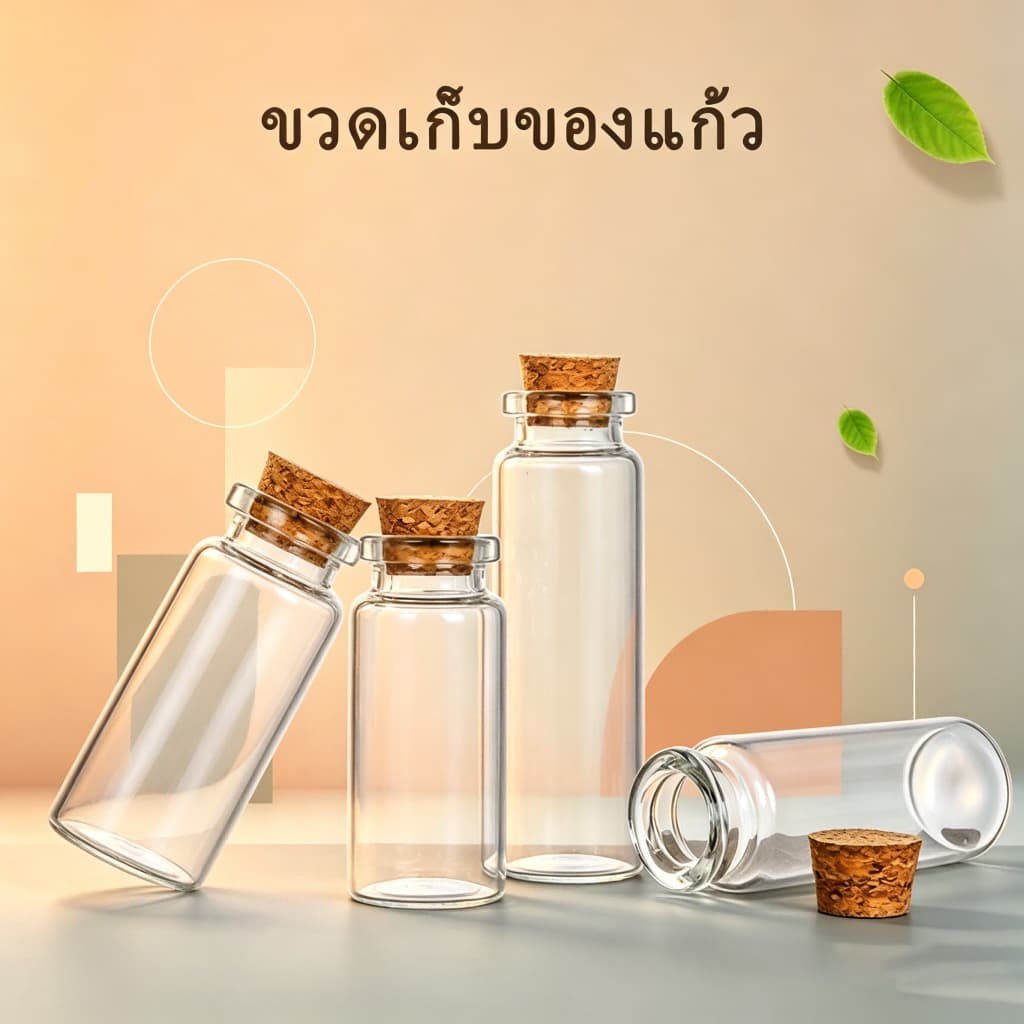 30 ชิ้น ขวดแก้วใส อวยพร ดริฟท์ / ขวดเครื่องเทศเปล่า ขนาดเล็ก พร้อมจุกไม้คอร์ก / ขวดโปรดปรานงานแต่งงาน คริสต์มาส รูปที่ 3