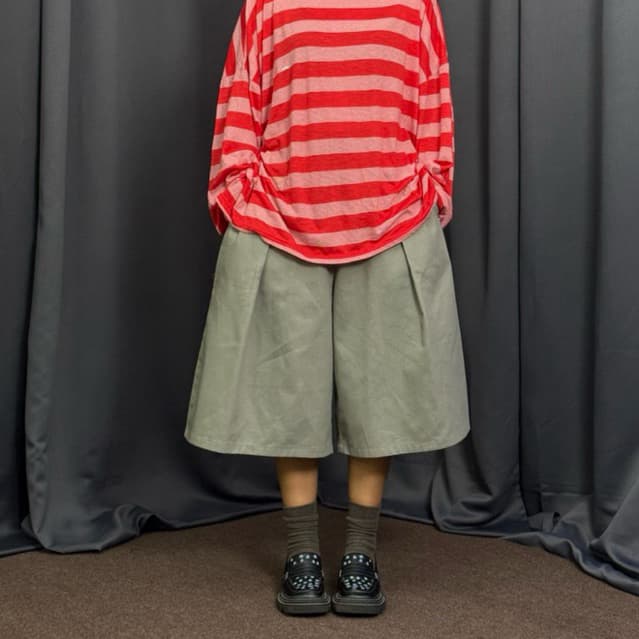 COTTON WIDE LEG SHORTS กางเกงขาสั้นขาบาน รูปที่ 8