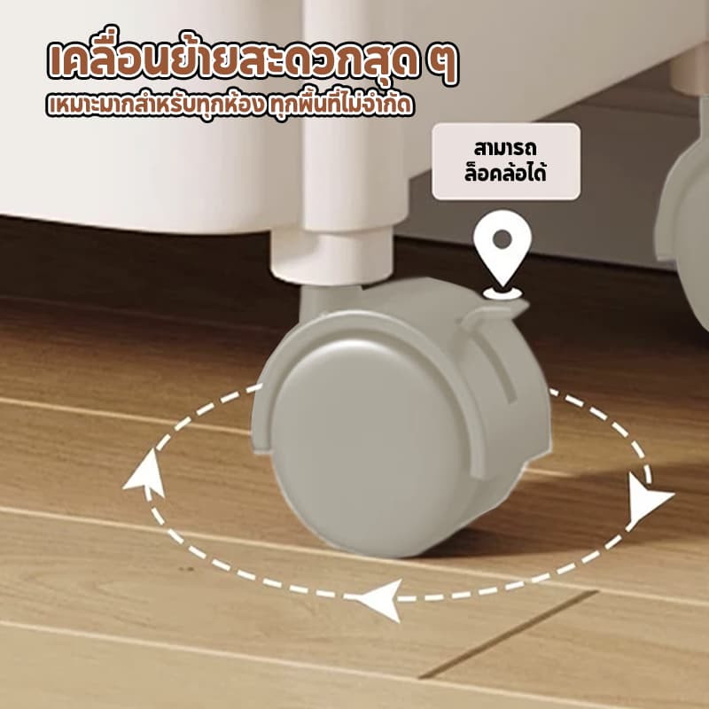 LIIFUNG ชั้นวางของรถเข็น มีล้อเลื่อน+ที่จับ เคลื่อนย้ายสะดวก รถเข็นเก็บของ ชั้นวางของ รูปที่ 4