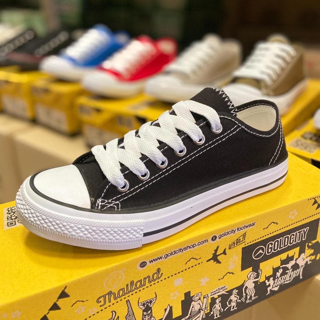 Goldcity NS901 รองเท้าสลิปออนผ้าใบแฟชั่นทรงคลาสสิค ลายหมากรุก Size : 39-45 slipon รูปที่ 9