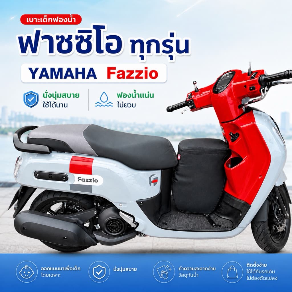 fazzio เบาะเด็กฟองน้ำ fazzio ฟาซซิโอ ตรงรุ่น ใช้ได้ทุกปี งานคุณภาพ ฟองน้ำแน่น ไม่ยวบ รูปที่ 1