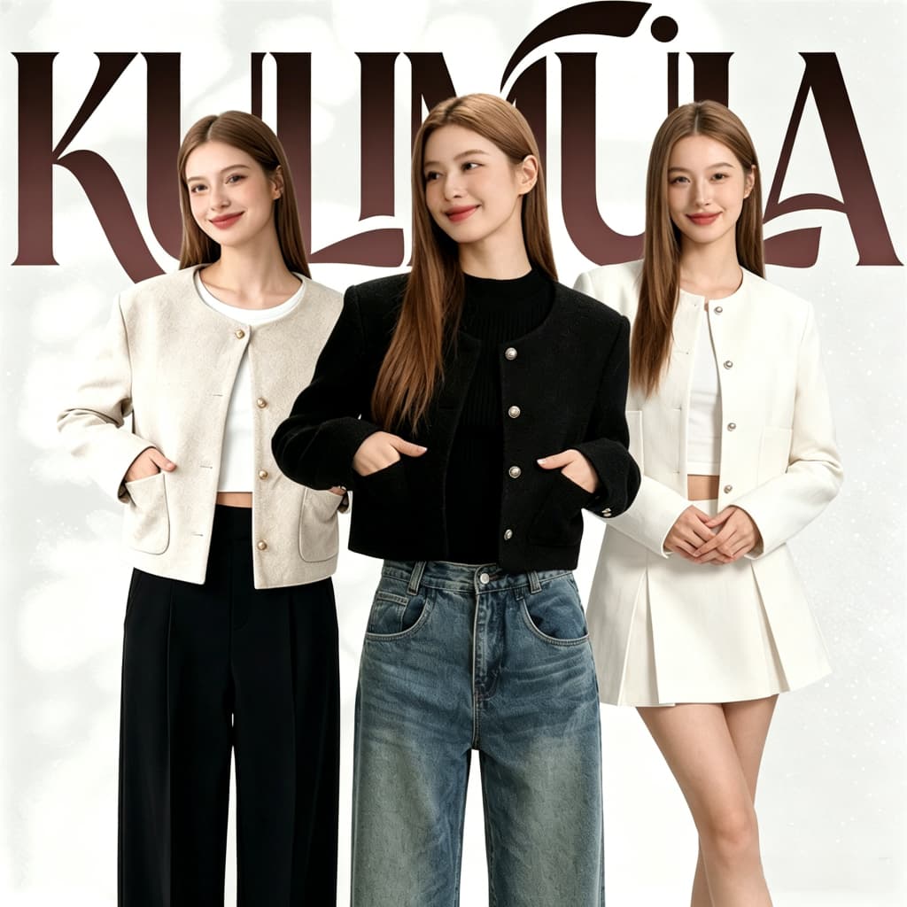 KULIMULA Jolin Blazer Blazer สไตล์เกาหลี เสื้อครอปเบเซอร์ YD38 รูปที่ 1
