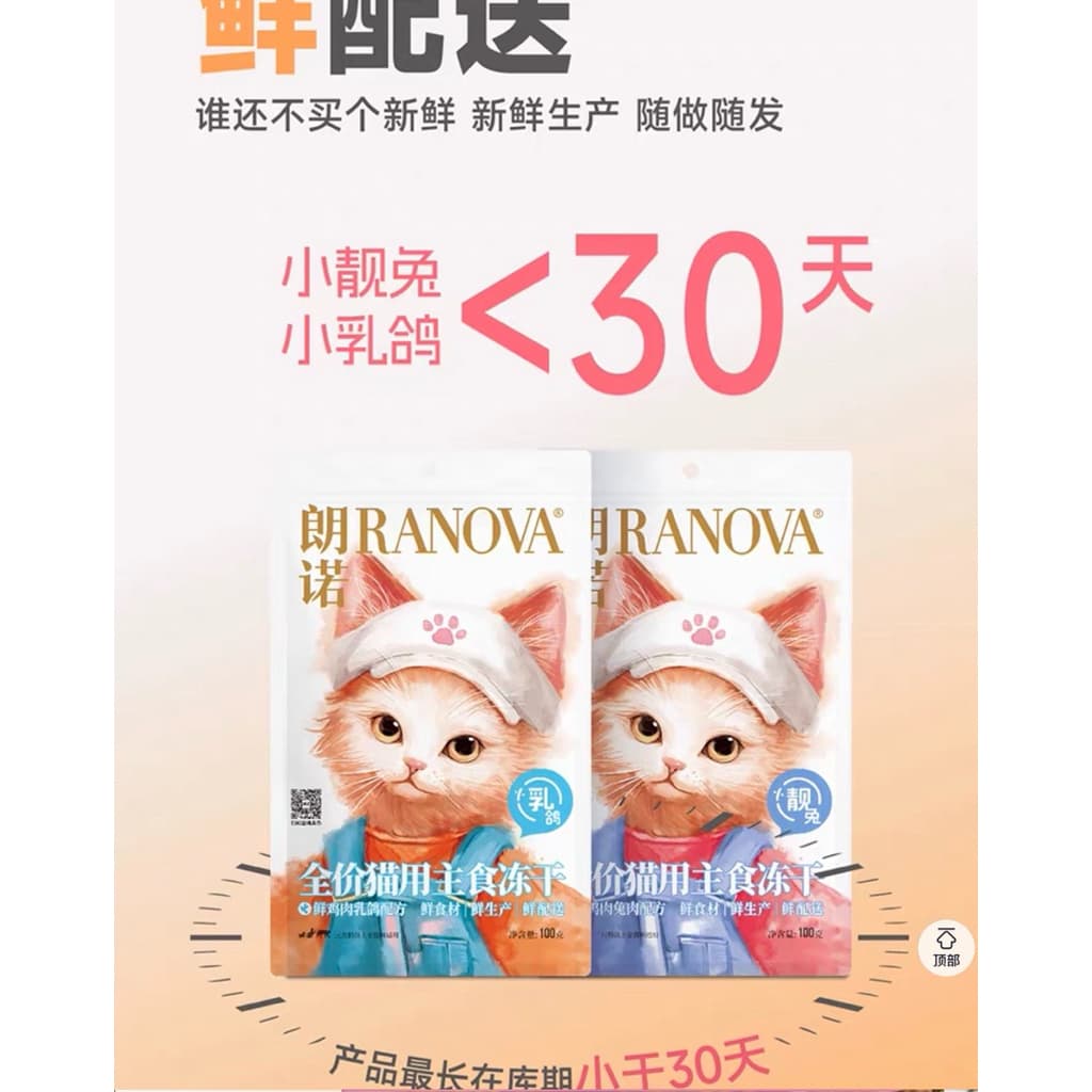 RANOVA - Bloom & Shine Collection อาหารแมวฟรีซดรายมื้อหลัก อิ่มท้อง ขนสวย สุขภาพดี 100g รูปที่ 3