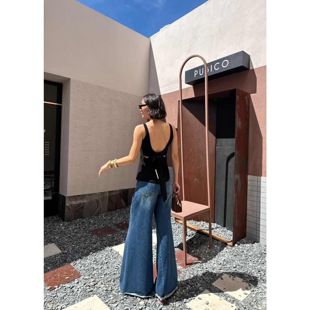 colourblockmatter - Moby Top เสื้อแขนกุดทรงเข้ารูปช่วงเอว ด้านหลังเว้า ผูกโบว์ มี 3 สี รูปที่ 7