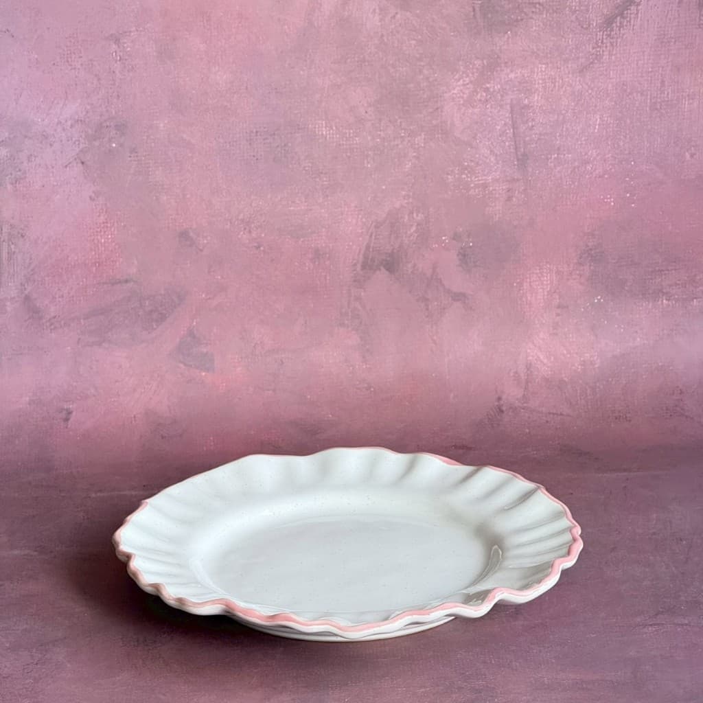 จานเซรามิค จานแบ่ง จานขอบหยัก ขนาด 8.25 นิ้ว Side Plate Ceramic *อ่านคำอธิบายก่อนสั่งซื้อ* เข้าไมโครเวฟได้ - AT1CERAMIC รูปที่ 4