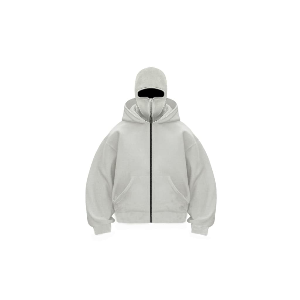 เสื้อฮู้ดนินจาZip Hoodie with 2 Balaclava Face Covers, Unisex Hoodie in non-Ruffled กันหนาวและป้องกันแสงแดด รูปที่ 8