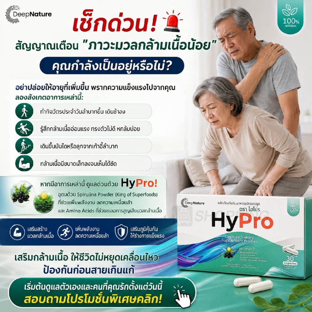 HyPro ผลิตภัณฑ์เสริมอาหารช่วยดูแลฟื้นฟูปัญหากล้ามเนื้อ 3 แถม 2 กล่อง รูปที่ 8