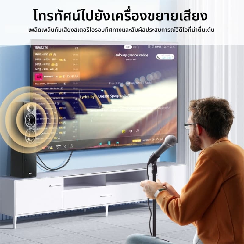 สาย AUX 3.5mm to 2RCA สายสัญญาณเสียง สําหรับเครื่องขยายเสียง TV PC DVD เครื่องขยายเสียง รูปที่ 6