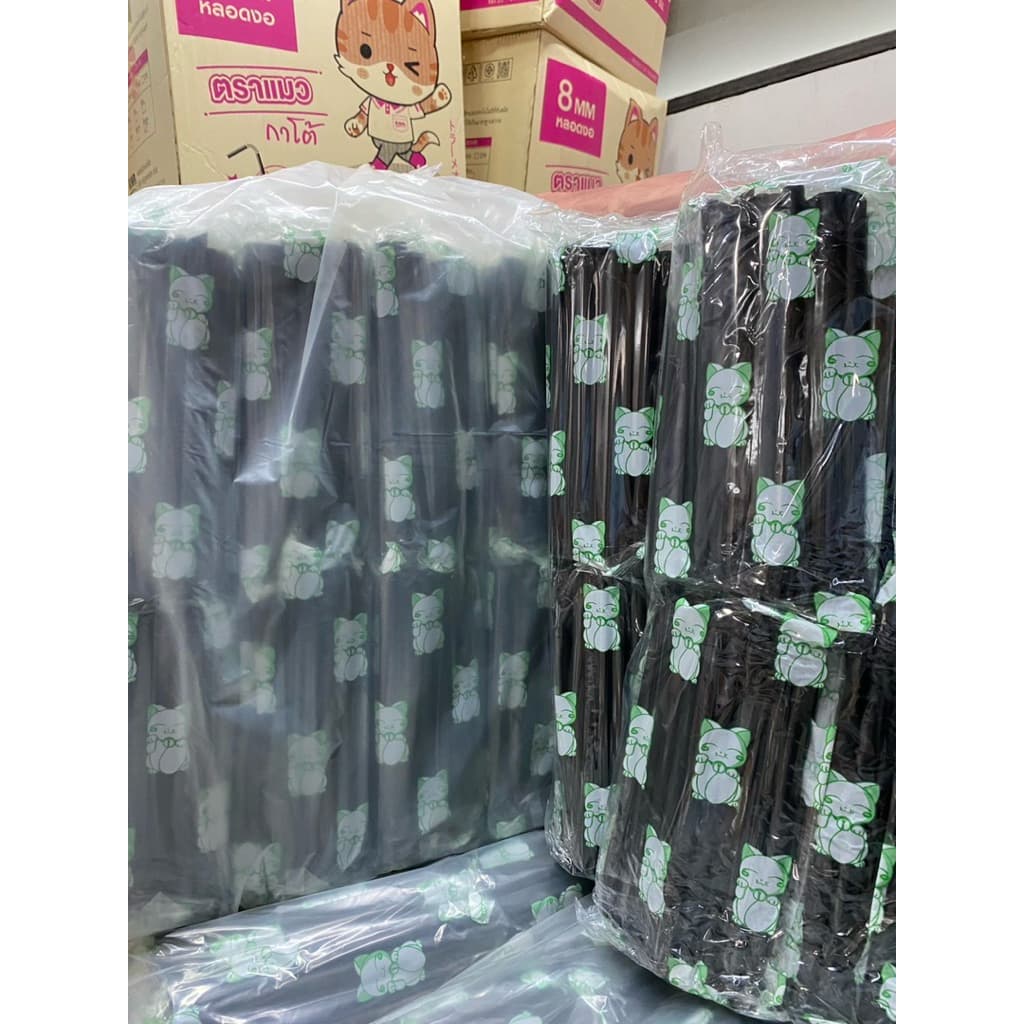 หลอดไข่มุก ไม่หุ้มฟิมล์ ยกมัด สีดำ 2.5kg มีประมาน 1500 เส้น รูปที่ 4