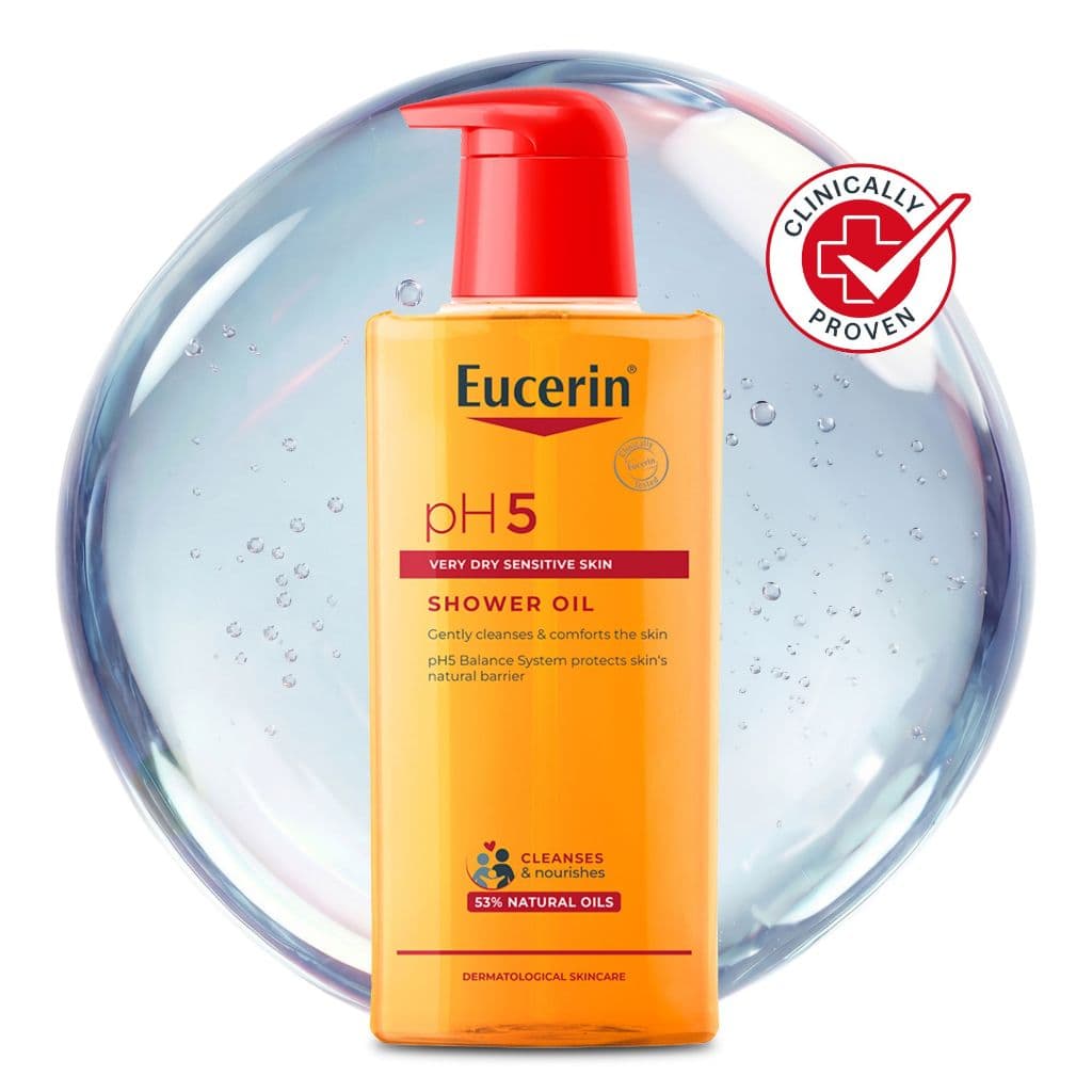 Eucerin pH5 VERY DRY SENSITIVE SKIN SHOWER OIL 400 ML ออยล์อาบน้ำผสมน้ำมัน สำหรับผิวแห้งมาก บอบบางแพ้ง่าย รูปที่ 8