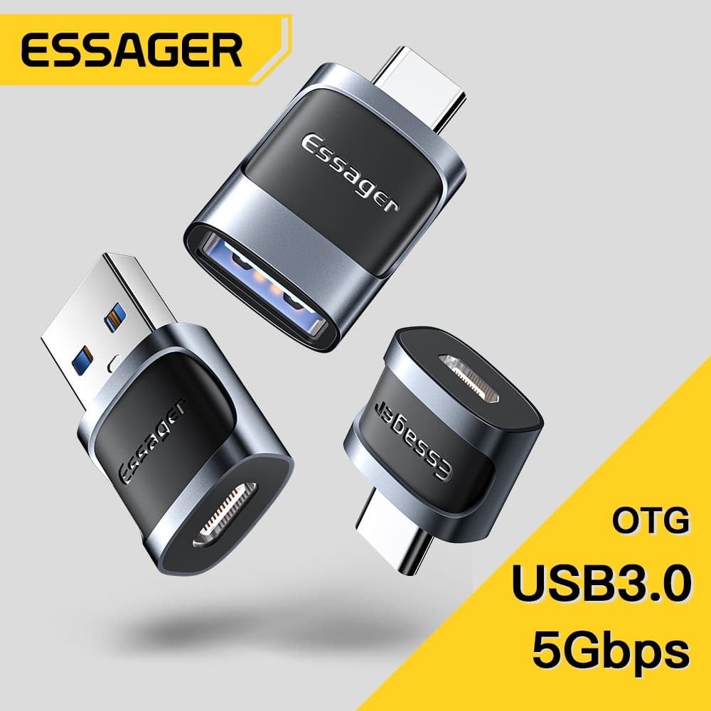 Essager ตัวแปลง USB เป็น Type C Mirco เป็น Type C Type C เป็น USB Type C ABS สําหรับคอมพิวเตอร์ Android Premium OTG รูปที่ 1