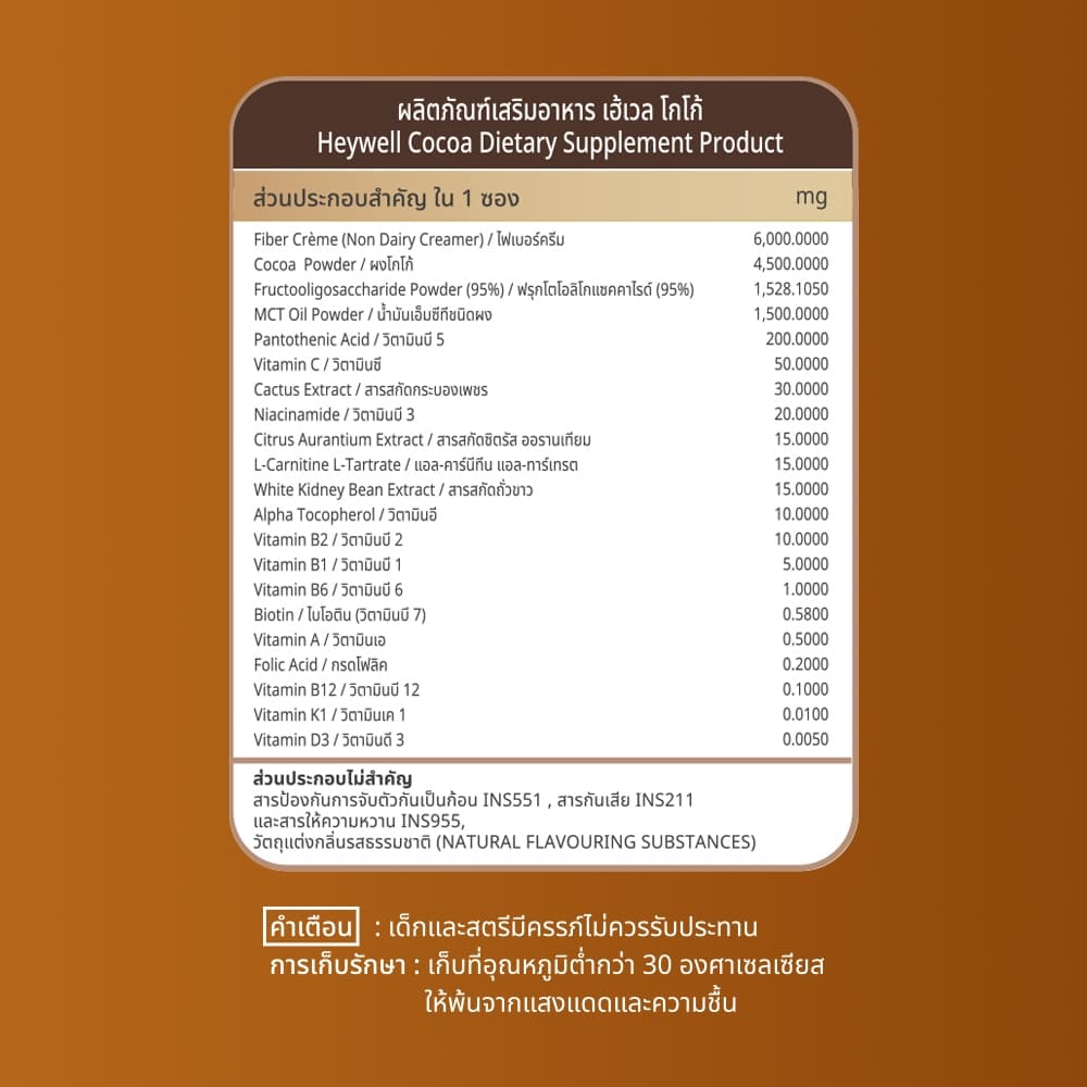 Hey! Well Cocoa Dietary Supplement Product รูปที่ 3