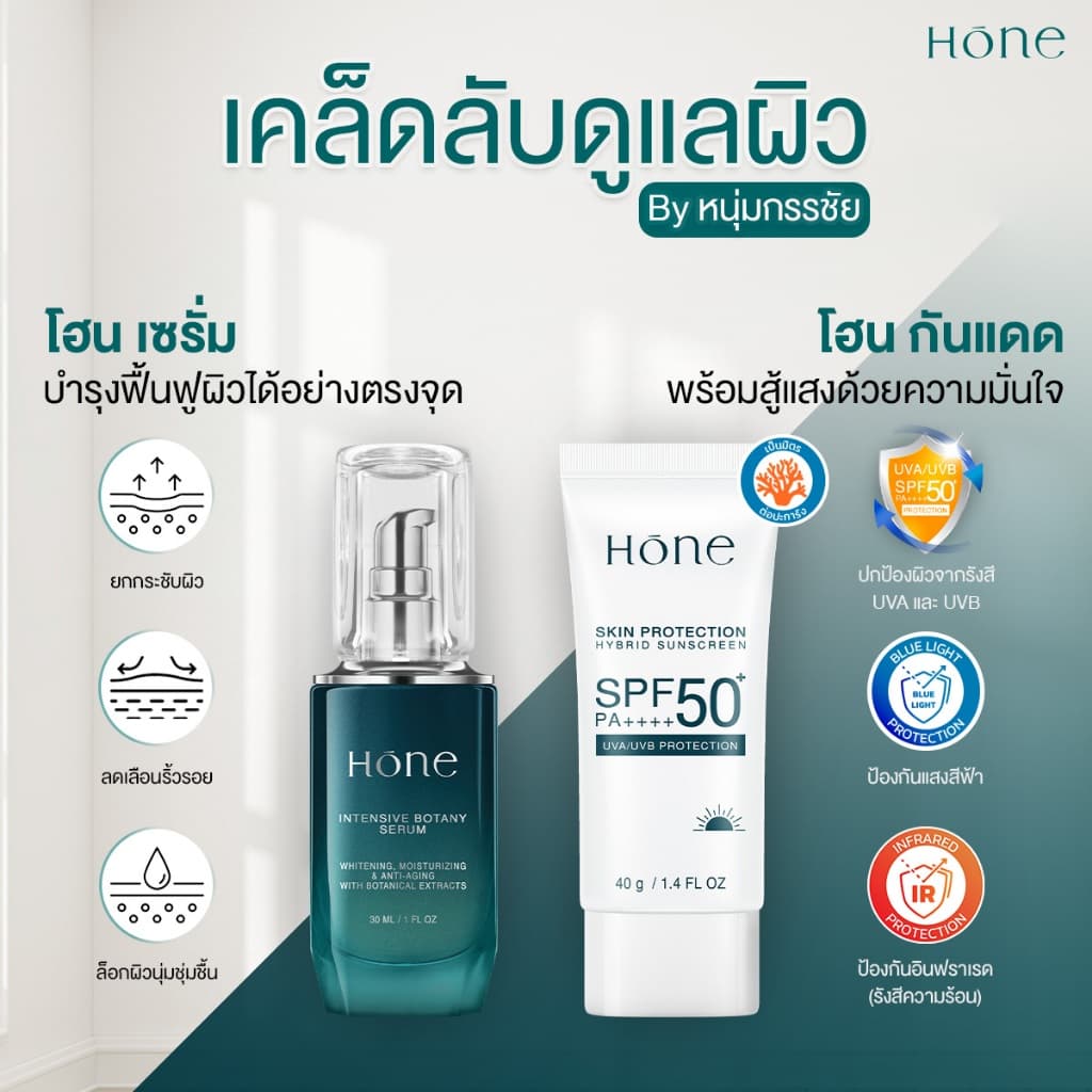 HONE เซรั่ม 2 ชิ้น 30ml + กันแดด 2 ชิ้น 40g รูปที่ 3