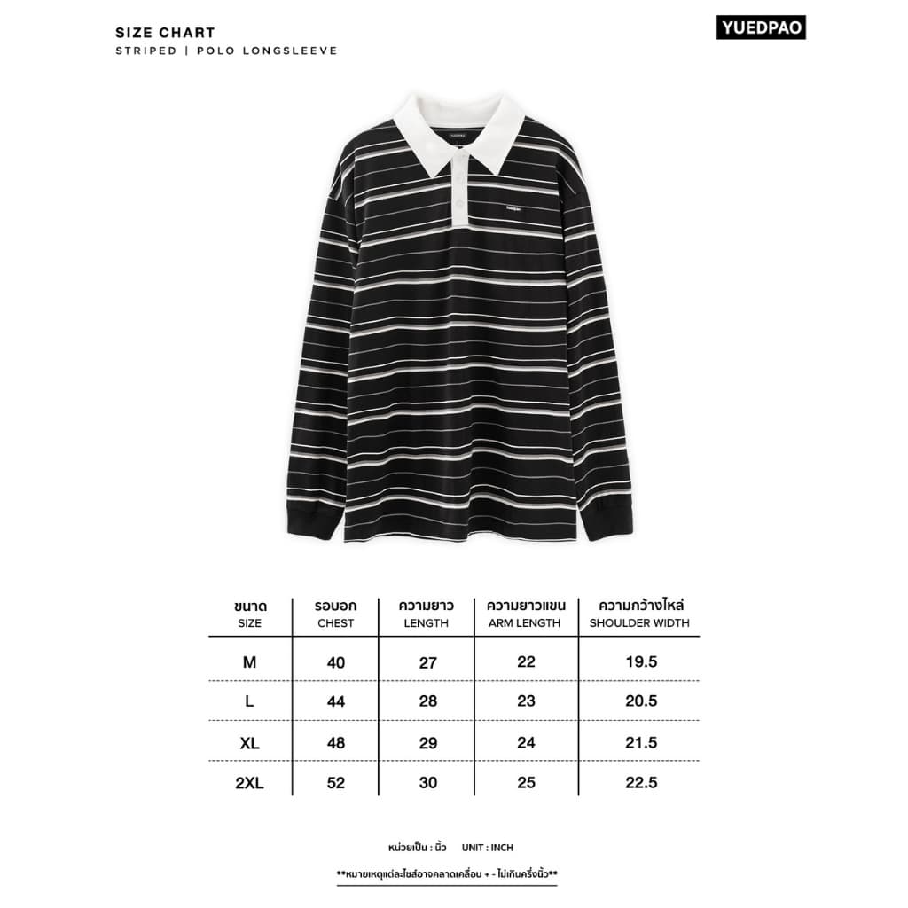 Yuedpao Polo Long Sleeve Striped ผ้าหนาทรงสวย ยับยากรีดง่าย เสื้อแขนยาว โปโลแขนยาว รูปที่ 5