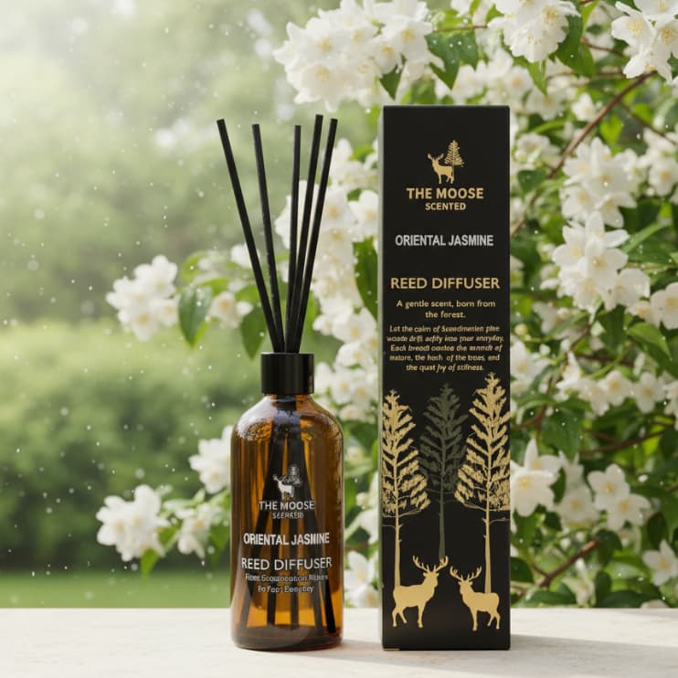 ก้านไม้หอม Reed Diffuser กลิ่นมะลิ Oriental Jasmine 100ml The Moose Scented น้ำหอมปรับอากาศบ้าน ก้านน้ำหอมกระจายกลิ่น รูปที่ 1