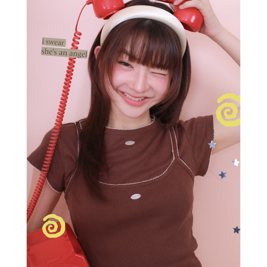 kome.offi เสื้อยืดหยักแขน รุ่น lindi t-shirt รูปที่ 3