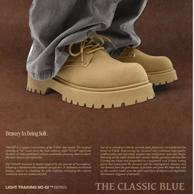 (พร้อมส่ง) The Classic blue - Beige Lisbon Derby shoes รองเท้าหนังเดอร์บี้ - ไซส์ใหญ่สุด 46 ยาว 28.5 ซม.
