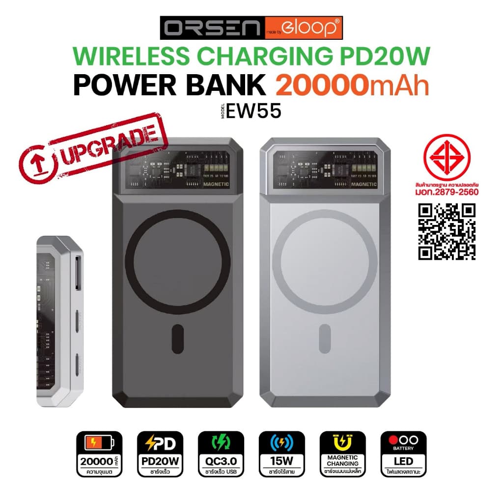 Orsen Eloop EW54 EW55 E53 E59 แบตสำรอง PowerBank พาวเวอร์แบงค์ ชาร์จเร็ว ของแท้ รูปที่ 2