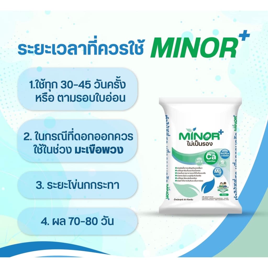 ไมเนอร์+ ไม่เป็นรอง Minor ธาตุอาหารรอง ปรับค่า ph สามารถป้องกันโรคได้ สั่งครั้งละ1กระสอบเท่านั้น รูปที่ 3