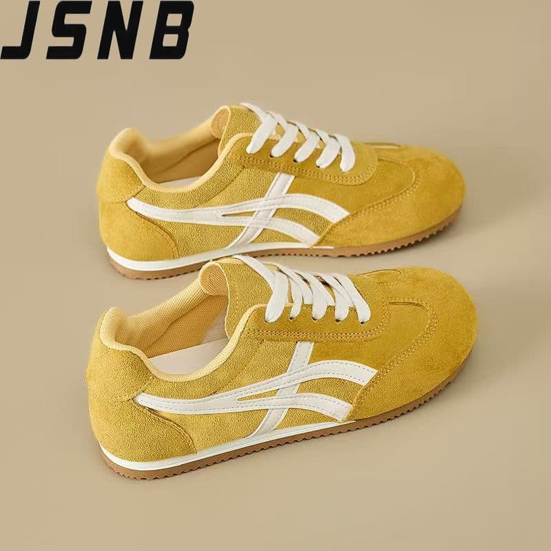 รองเท้าสนีกเกอร์สไตล์เกาหลี พื้นหนา 5สี! ไซส์ใหญ่ 36-42 - รองเท้าผ้าใบสตรี สไตล์ล้ำสมัย สำหรับเท้ากว้าง สวมใส่สบาย ดีไซน รูปที่ 1