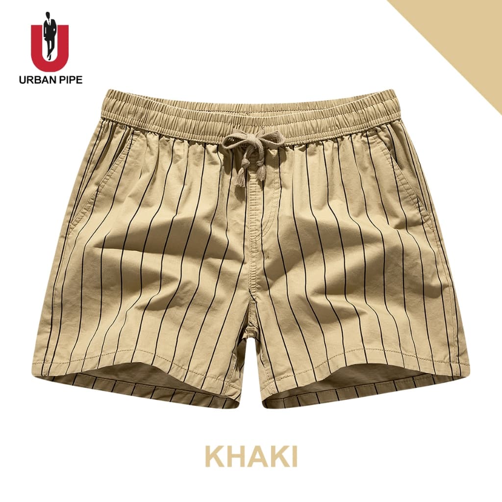 URBAN PIPE ลายกางเกงผู้ชาย 28-34 เหนือเข่า แถบยางยืด ผ้าฝ้าย สันทนาการ Stripe Cotton Shorts 320536 รูปที่ 5