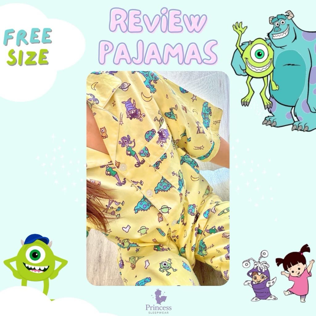 ชุดนอน Monster’ Inc มอนสเตอร์ ผ้าคอตตอนซาติน รอบอก42“ ลิขสิทธิ์แท้ ผ้านุ่ม ใส่สบาย โนบรา รูปที่ 3