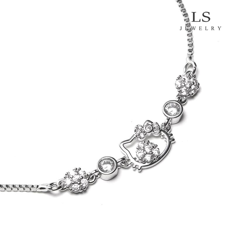 LS สร้อยข้อมือโรแมนติกจี้รูปแมวการ์ตูน b2896 รูปที่ 4
