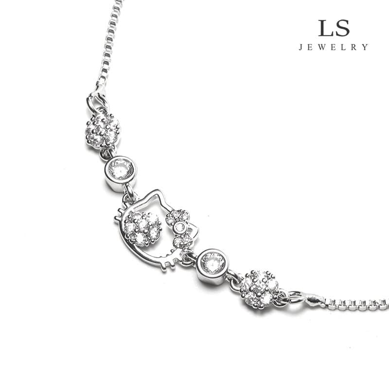 LS สร้อยข้อมือโรแมนติกจี้รูปแมวการ์ตูน b2896 รูปที่ 3