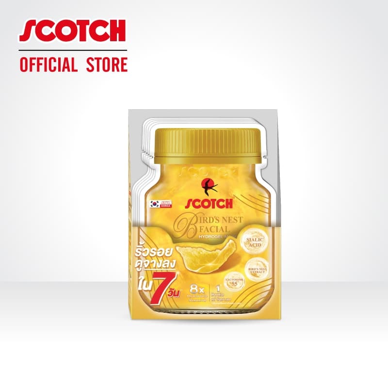 Scotch สก๊อต เบิร์ดเนสท์ เฟเชียล ไฮโดรเจลมาสก์ จำนวน 1 กล่อง Bird's Nest Facial Hydrogel Mask รูปที่ 6
