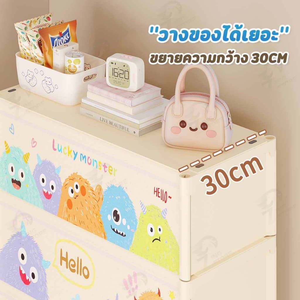 ตู้เก็บรองเท้า ตู้รองเท้า ชั้นวางรองเท้า กล่องรองเท้ากันฝุ่นรอบด้าน กล่องเก็บของ ลายการ์ตูน กันฝุ่น FM รูปที่ 4