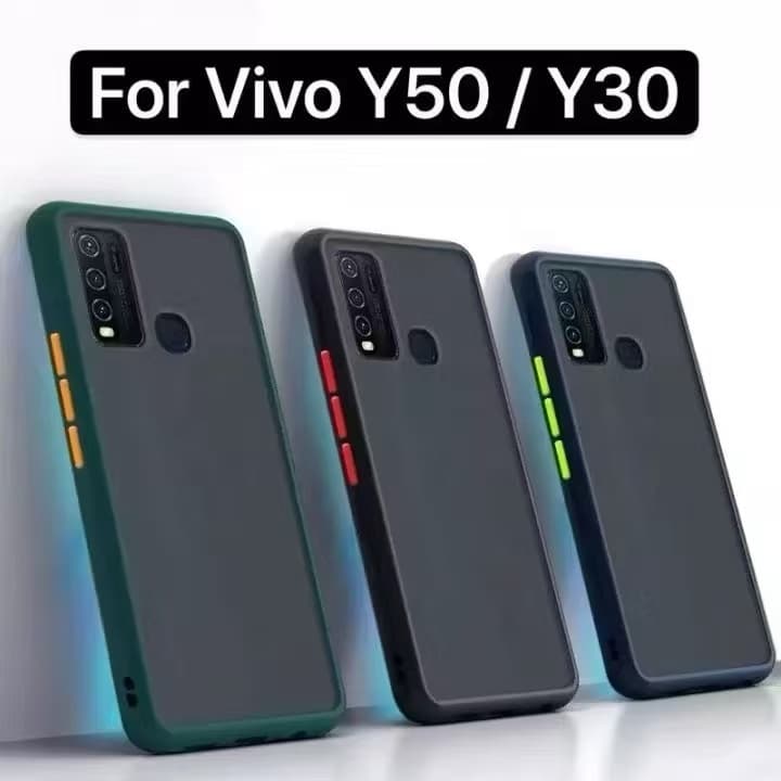 เคสผิวด้าน ตรงรุ่น Vivo Y30 Y50 Y31 Y51 Y02 Y02A Y02T Y91C Y1S V20SE V20 Pro V15 V15Pro V17 V19 V21 V23 V25 เคสกันกล้อง รูปที่ 1