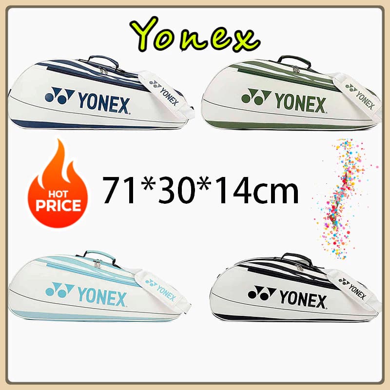 YONEX กระเป๋าแบดมินตันความจุสูงไหล่คู่กันน้ำพร้อมรองเท้าอิสระช่องเสียบไม้เทนนิสกระเป๋า รูปที่ 1