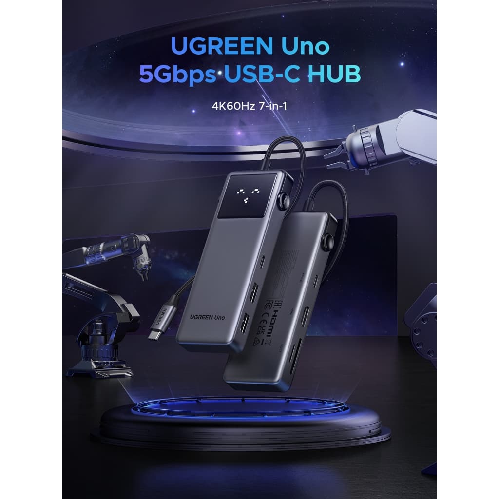 UGREEN อะแดปเตอร์ HUB Robot Type C 7in1 รองรับ 4K60Hz พอร์ต USB-A 3.2 Gen1 USB-C 3.2 Gen1 รุ่น CM889 รูปที่ 2