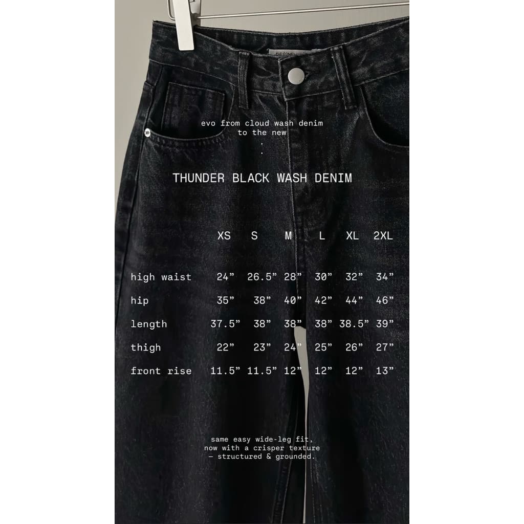FADTHINGS : thunder black wash denim ทรงเดียวกับ cloud wash denim ค่า รูปที่ 2
