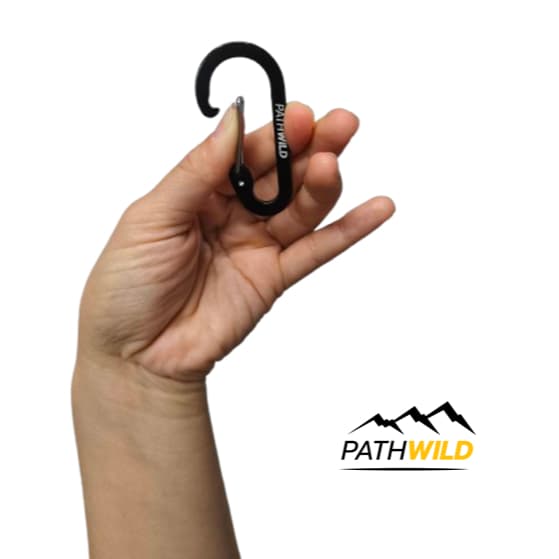Pathwild Carabiner คาราไบเนอร์ขนาดเล็ก สีดำ สำหรับคล้องพวงกุญแจ ขวดน้ำ แขวนของเล็กๆน้อยๆ น้ำหนักเบา รูปที่ 8