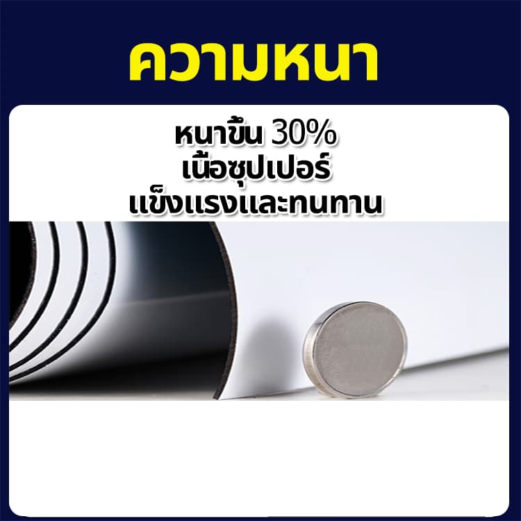 จัดส่งที่รวดเร็วสติกเกอร์ ไวท์บอร์ด กระดานไวท์บอร์ด ติดแน่น จะไม่ทำร้ายผนัง ไวท์บอร์ดแม่เหล็ก Whiteboard ไวท์บอร์ดแปะ รูปที่ 2