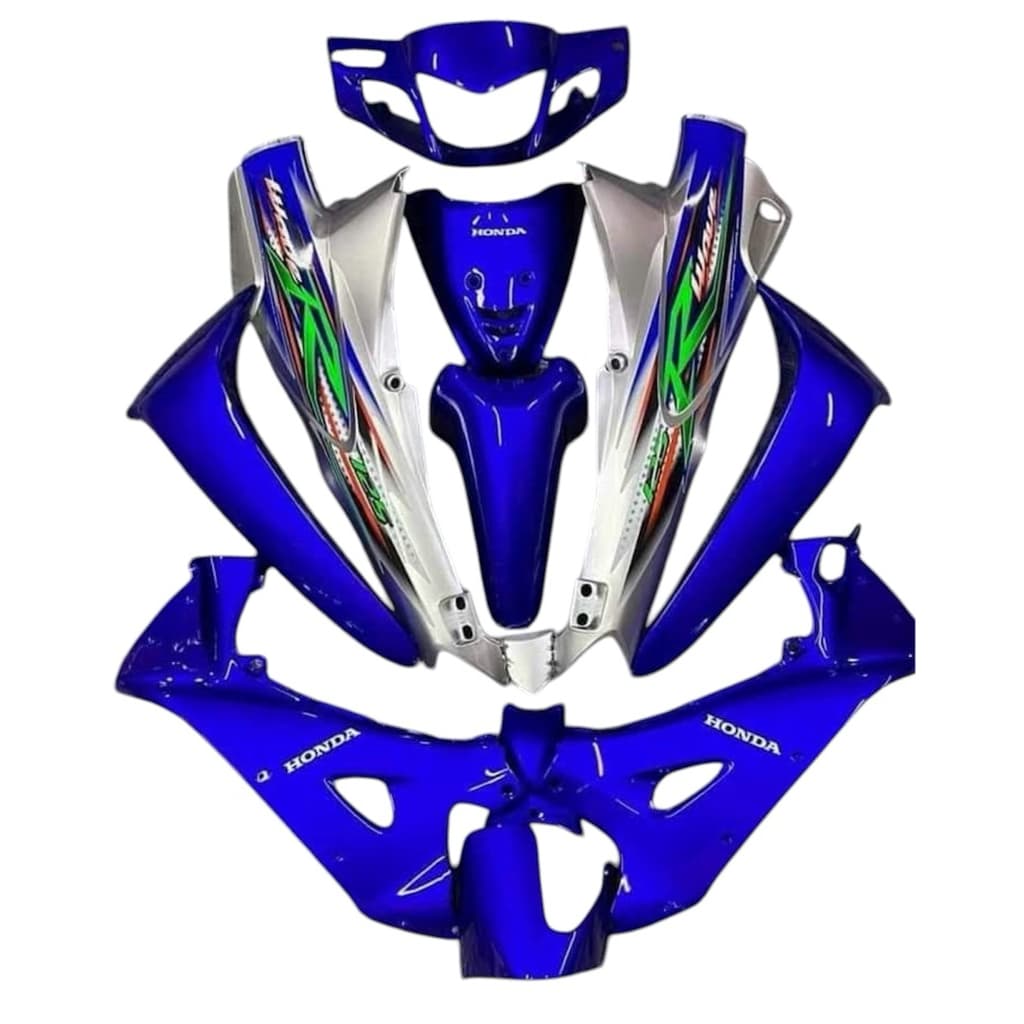 ชุดสีเวฟ 125R กุญแจเหลี่ยมนิรภัย สีน้ำเงินท้ายบรอนซ์ พร้อมติดสติกเกอร์ วัสดุandแบบหนา รูปที่ 1