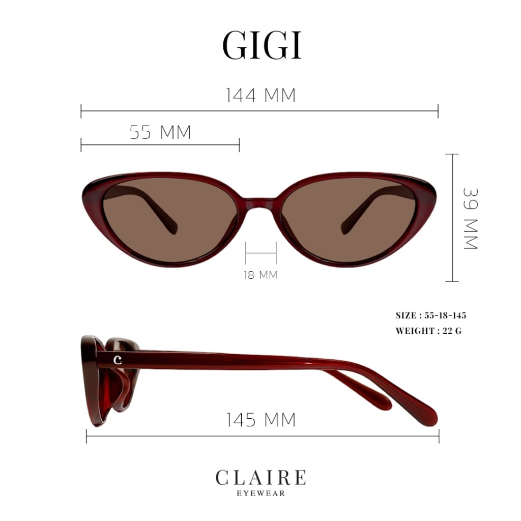 CLAIRE : Gigi แว่นกันแดดเลนส์แท้ กันแดดUV400 | Sunglasses รูปที่ 9