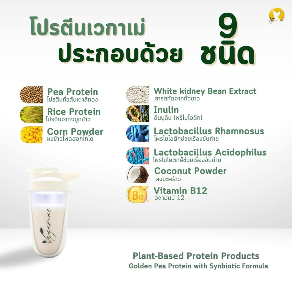โปรตีนเวกาเม่แบบพกพา 6 กล่อง แถมฟรี!! แก้วเชคสำหรับชง รูปที่ 3