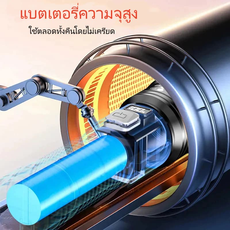 ไฟฉายพกพา ซูมได้ ปรับได้ 3 ระดับ ไฟฉายแรงสูงไกล ไฟฉาย led ชาร์จได้ ไฟฉายสว่างมากๆ led flashlight รูปที่ 7