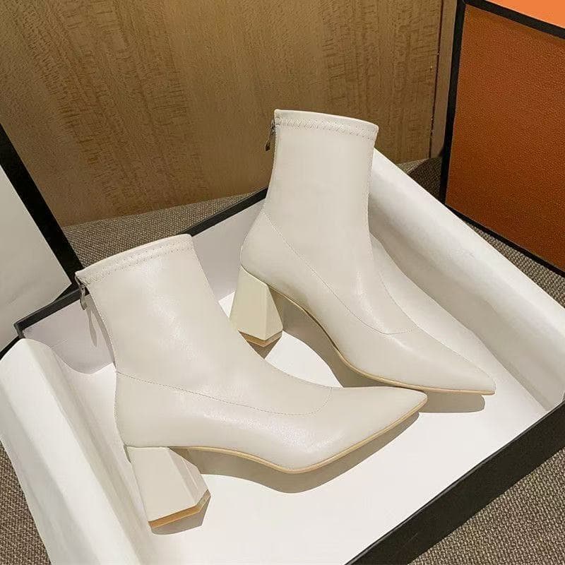martin boots รองเท้าบูทแฟชั่นส้นสูง มีปลายแหลม สำหรับผู้หญิง รูปที่ 4