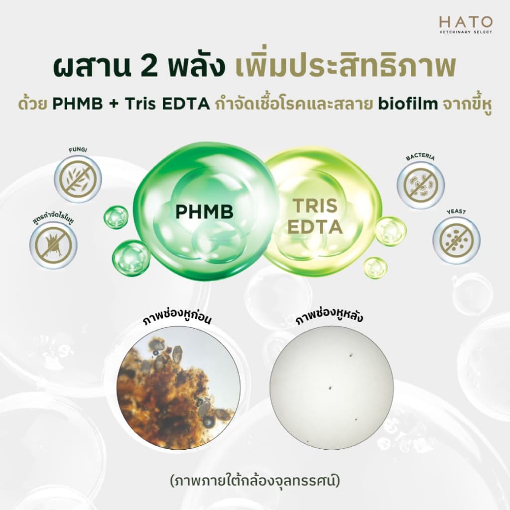OTIC CLEANSER By Hato vetselect น้ำยาทำความสะอาดหู สำหรับสุนัขและแมว กำจัดไรหู ลดกลิ่น 100 มล รูปที่ 5